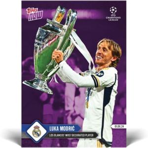 image2024 Topps Now Luka Modric 136 Purple 99 Soccer Card