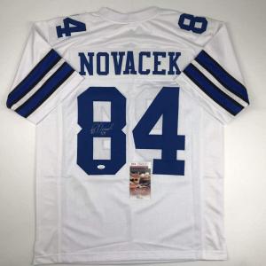 imageAutographedSigned Jay Novacek Dallas White Football Jersey JSA COA