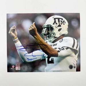 imageAutographedSigned Johnny Manziel Money Sign Texas AampampM Aggies 8x10 College Football Photo Beckett BAS COA