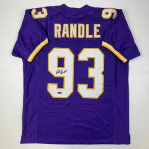 imageFacsimile Autographed John Randle Minnesota Purple Reprint Laser Auto Football Jersey Size Mens XL