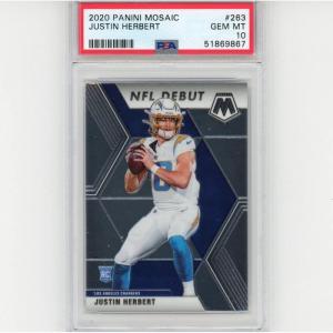 imageGraded 2020 Panini Mosaic Justin Herbert 263 Rookie RC Football Card PSA 10 Gem Mint