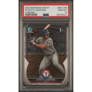 imageGraded 2023 Topps Bowman Draft Wyatt Langford BDC106 Chrome Rookie RC Baseball Card PSA 10 Gem Mint