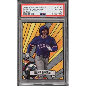 imageGraded 2023 Topps Bowman Draft Wyatt Langford BGA3 Glass Rookie RC Baseball Card PSA 10 Gem Mint
