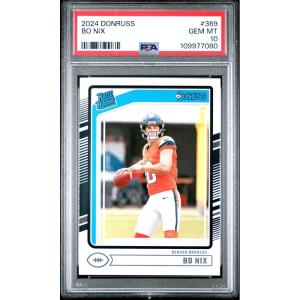 imageGraded 2024 Panini Donruss Bo Nix 369 Rookie RC Football Card PSA 10 Gem Mint