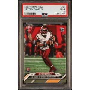 imageGraded 2024 Topps Now Jayden Daniels 24 Rookie RC Football Card PSA 9 Mint