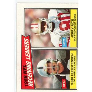 imageVintage 1987 Topps Jerry Rice Receiving Leaders 228 Football Card