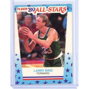 imageVintage 1989 Fleer Sticker Larry Bird 10 Basketball Card
