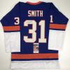 imageAutographedSigned Billy Smith New York Blue Hockey Jersey JSA COA