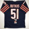 imageAutographedSigned Dick Butkus Chicago Blue Football Jersey JSA COA
