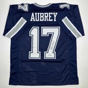 imageAutographedSigned Brandon Aubrey Dallas Blue Football Jersey Beckett BAS COA