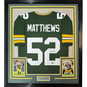 imageFramed Facsimile Autographed Clay Matthews III 35x39 Green Bay Green Reprint Laser Auto Football Jersey