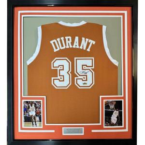 imageFramed Facsimile Autographed Kevin Durant 35x39 Texas Orange Reprint Laser Auto College Basketball Jersey