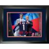 imageFramed Drake Maye Draft Facsimile Laser Engraved Signature Auto New England Patriots 11quotx14quot Football Photo HOFSM Holo