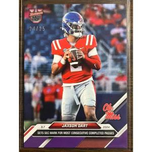 image2024 Topps Bowman U Now Jaxson Dart 10 Purple 25 Ole Miss Rebels Football Card
