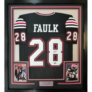 imageFramed Facsimile Autographed Marshall Faulk 35x39 San Diego State Black Reprint Laser Auto College Football Jersey
