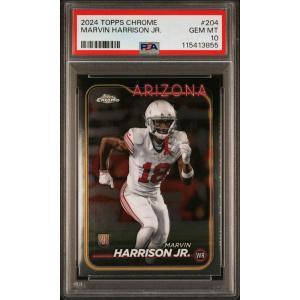 imageGraded 2024 Topps Chrome Marvin Harrison Jr 204 Rookie RC Football Card PSA 10 Gem Mint