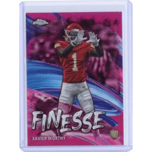 imageVintage 2024 Topps Chrome Finesse Xavier Worthy F7 Rookie RC Football Card