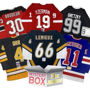 image3x Hall of Famers AutographedSigned Hockey Jerseys Mystery Box with PSA JSA or Beckett COA