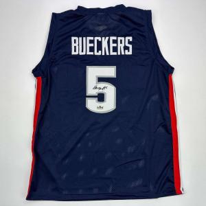 imageFacsimile Autographed Paige Bueckers UConn Blue Reprint Laser Auto College Basketball Jersey Size Mens XL