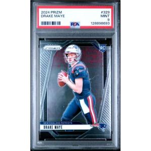 imageGraded 2024 Panini Prizm Drake Maye 329 Rookie RC Football Card PSA 9 Mint