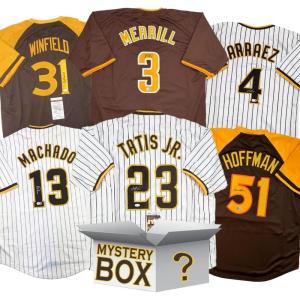 imageAutographedSigned San Diego Baseball Jersey Mystery Box with PSA JSA or Beckett COA