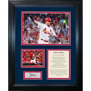 imageFramed Yadier Molina Facsimile Laser Engraved Signature Auto St Louis Cardinals Baseball 11quotx14quot Photo Sig Collage