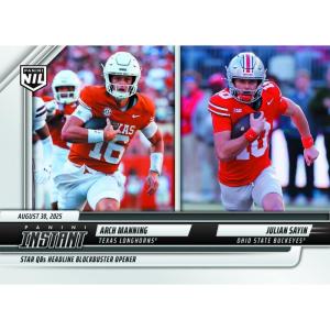 image2025 Panini Instant NIL Arch ManningJulian Sayin 1 Star QBs Headling Blockbuster Opener Rookie RC Football Card
