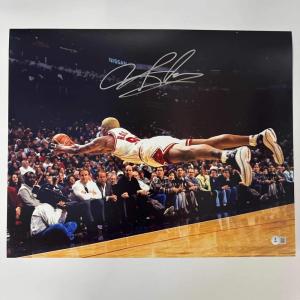 imageAutographedSigned Dennis Rodman Chicago Bulls 16x20 Basketball Photo Beckett BAS COA