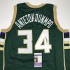 imageAutographedSigned Giannis Antetokounmpo Milwaukee Green Custom Basketball Jersey JSA COA