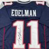 imageAutographedSigned Julian Edelman New England Blue Football Jersey JSA COA