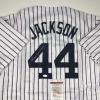 imageAutographedSigned Reggie Jackson New York NY Pinstripe Baseball Jersey JSA COA