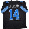 imageAutographedSigned AmonRa St Brown Detroit Black Football Jersey Beckett BAS COA