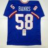 imageAutographedSigned Carl Banks New York Blue Football Jersey JSA COA