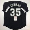 imageAutographedSigned Frank Thomas Chicago Black Baseball Jersey JSA COA
