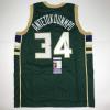 imageAutographedSigned Giannis Antetokounmpo Milwaukee Green Custom Basketball Jersey JSA COA