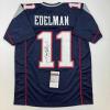imageAutographedSigned Julian Edelman New England Blue Football Jersey JSA COA