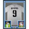 imageFramed AutographedSigned Karim Benzema 35x39 Real Madrid 202223 White Soccer Jersey Beckett BAS COA