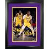 imageFramed LeBron James and Bronny James Jr NBA Debut FatherSon Duo Los Angeles Lakers Dual Facsimile Laser Engraved Signature Auto 11quotx14quot Basketball Photo HOFSM Holo