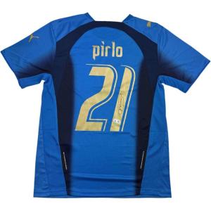 imageAutographedSigned Andrea Pirlo Italy Blue Soccer Futbol Jersey Beckett BAS COA
