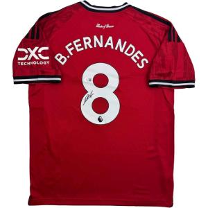 imageAutographedSigned Bruno Fernandes Manchester United Red Soccer Jersey Beckett BAS COA
