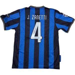 imageAutographedSigned Javier Zanetti Inter Milan Soccer Futbol Jersey Beckett BAS COA