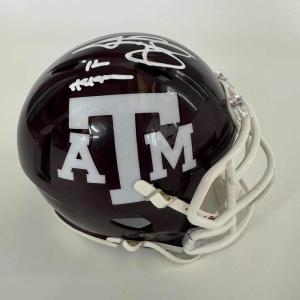 imageAutographedSigned Johnny Manziel 12 Heisman Texas AampampM Aggies College Football Mini Helmet Beckett BAS COA