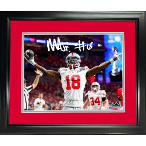 imageFramed Marvin Harrison Jr Facsimile Laser Engraved Signature Auto Ohio State Buckeyes 11quotx14quot College Football Photo HOFSM Holo