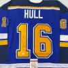 imageAutographedSigned Brett Hull St Louis Blue Yellow Numbers Hockey Jersey JSA COA