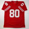 imageFacsimile Autographed Jerry Rice San Francisco Red Reprint Laser Auto Football Jersey Size Mens XL