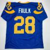 imageFacsimile Autographed Marshall Faulk St Louis Royal Blue Retro Reprint Laser Auto Football Jersey Size Mens XL