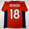 imageFacsimile Autographed Peyton Manning Denver Orange Reprint Laser Auto Football Jersey Size Mens XL