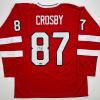 imageFacsimile Autographed Sidney Crosby Canada Red 2025 4 Nations FaceOff Reprint Laser Auto Hockey Jersey Size Mens XL