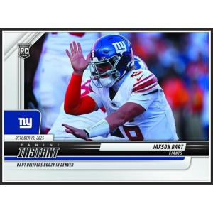 image2025 Panini Instant Jaxson Dart 166 Dart Delivers Doozy in Denver New York Giants Rookie RC Football Card