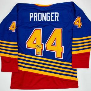 imageFacsimile Autographed Chris Pronger St Louis Blue Reprint Laser Auto Hockey Jersey Size Mens XL